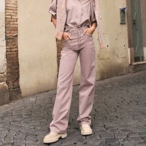 Mango High waist straight jeans